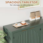 58" W Sideboard Buffet Cabinet with Storage, Mid Century Modern Credenza with Arch Doors & Shelves Coffee Bar Media Console Cabinets for Kitchen, Living Room, Entryway (Green)