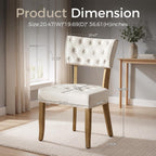 UVV Wooden Dining Chairs Set of 4, Mid Century Tufted Upholstered Kitchen Chairs Dining Room Chairs, Velvet Farmhouse Dinner Chair for Kitchen Dining Room, Beige