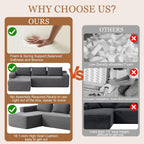 97" Cloud Sectional Couch, Modern Boneless Couch with L-Shape Chaise, Deep Seat Modular Sectional Sofa Corduroy Corner Foam Couches for Living Room,No Assembly Required(Dark Gray, Left Chaise