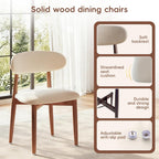 Wood Dining Chairs Set of 4, Modern Kitchen Chair, Upholstered Dining Chair with Ergonomic Backrest and Non-Slip Foot Pads, Farmhouse Dining Chairs Very Strong (Beige)