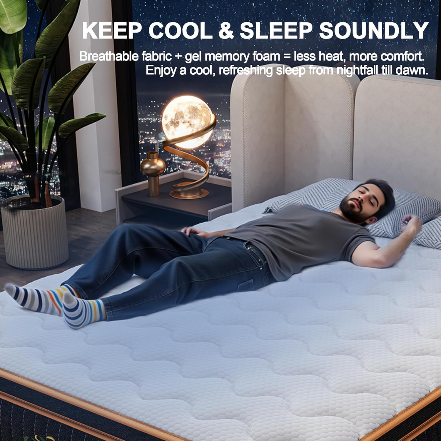 Queen Mattress 12 Inch, Hybrid Mattress Queen Size Bed in a Box, Memory Foam and Individual Pocket Springs, Edge Support, Motion Isolation & Pressure Relief, Medium Firm, 365-Night Trial