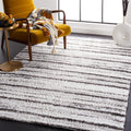 SAFAVIEH Berber Shag Collection Area Rug - 9' x 12', Grey & Dark Grey, Stripe Design, Non-Shedding & Easy Care, 1.25-inch Thick Ideal for High Traffic Areas in Living Room, Bedroom (BER565F)