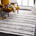 SAFAVIEH Berber Shag Collection Area Rug - 9' x 12', Grey & Dark Grey, Stripe Design, Non-Shedding & Easy Care, 1.25-inch Thick Ideal for High Traffic Areas in Living Room, Bedroom (BER565F)