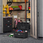 Keter Stack n' Roll Modular DIY Toolbox, Stackable, Lightweight, Durable, Water Resistant, Black