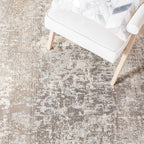 SAFAVIEH Madison Collection 9' x 12' GreyBeige MAD471G Modern Abstract Non-Shedding Living Room Bedroom Area Rug
