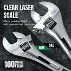 SK 3-Piece Adjustable Wrench Set, 6-Inch, 8-Inch, 10-Inch, Cr-V Steel, SAE & Metric Scales