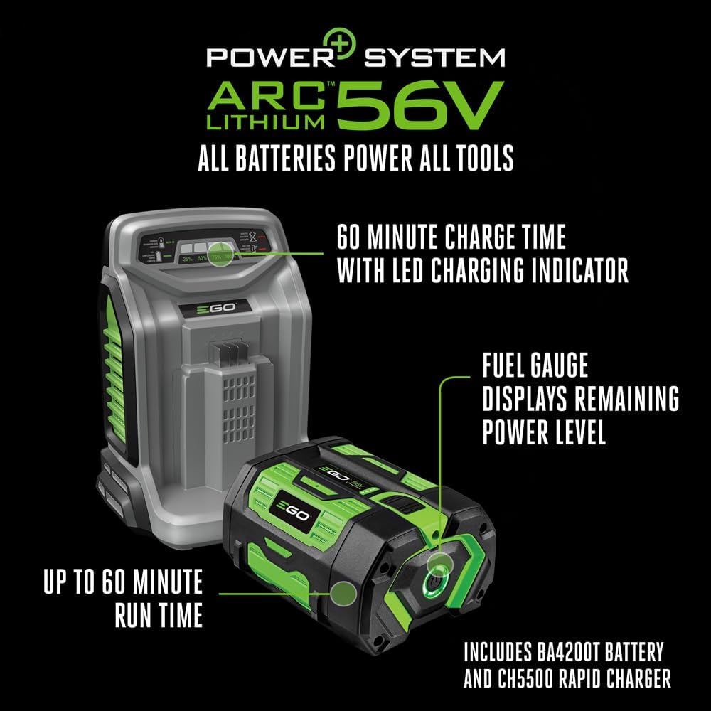 EGO POWER+ Electric Lawn Mower  Self-Propelled Cordless with Select Cut and Touch Drive  Includes 56V 7.5Ah Battery and Rapid Charger – LM2135SP
