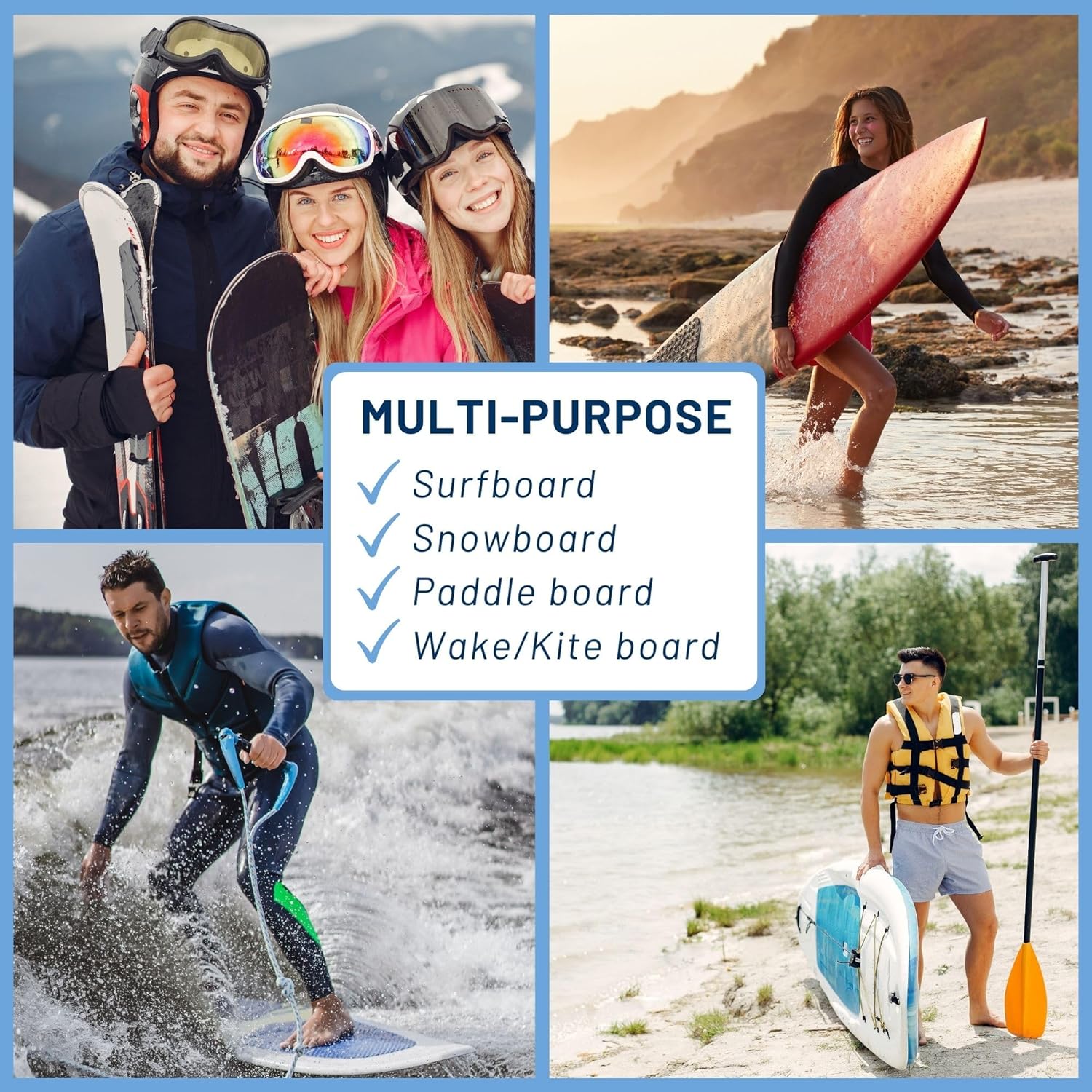 Hang 11 Vertical Surfboard Rack - Surf Racks for Wall, Sustainable Hardwood Surf Board Holder with Rubber Mat, Surfboard Wall Mount, Paddle Board & SUP Garage Storage (6 arms / 5-6 boards)