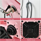 COSTWAY Portable Washing Machine, 8 Lbs Capacity, Built-in Drain Pump, Compact Laundry Washer with 6 Programs, 6 Water Levels, Child Lock, Full-Automatic washer for RV, Dorm, Apartment, Pink