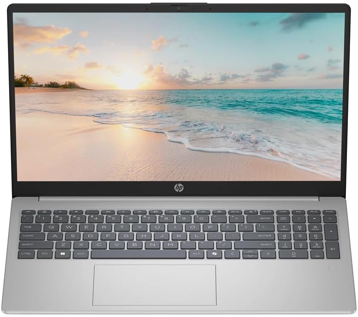 HP 15.6" FHD Business & Student Laptop Computer  16GB RAM 256GB SSD  8-Cores Intel Core i3 Processor  Windows 11 with PLUSERA Earphones & 8-in-1 Hub Included  Fingerprint Reader  Natural Silver
