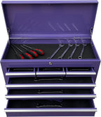 Workington Portable Metal Tool Chest with 6 Drawers, 24" 6-Drawer Tool Chest Cabinet with Ball Bearing Drawer Slides, Steel Tool Storage Box Organizer 4005 Purple