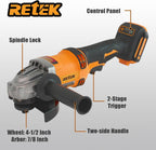 Cordless Angle Grinder Compatible with DeWalt 20V MAX Battery, 8000 RPM Brushless Motor, 3 PCS 4-1/2" Blades for Cutting, Griding, Polishing (Tool Only) (Yellow)