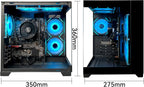 Gaming PC Desktop Computer AMD Ryzen 5 5600GT 16GB DDR4 3200MHz 1TB M.2 NVMe PCle 550W 80PLUS PSU WiFi Game Design Office Console Sea View Room  Towers Prebuilt PC (Black)