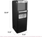 Frigidaire 3-in-1 Ice & Water Machine – Hot or Cold Top-Load Water Cooler Dispenser for 5 Gal Bottle – Built-in Bullet Ice Maker – Compact, Black