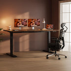 Dual Motor Standing Desk, Large Stand Up Desks, 79x31 Inches Electric Sit Stand Desks, 4 Memory Preset Adjustable Height Computer Table for Home Office with Splice Board (Brown)