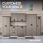 Suncast 36" Resin Base Garage Storage Cabinet, Platinum, Made in the USA
