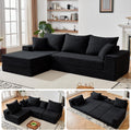 108'' Modular Sectional Couch, Modern 3-Seater Boneless Cloud Sleeper Sofa, L-Shaped Convertible Sectional with Non-Slip Bottom, No Assembly Required, Black