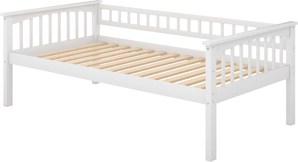 Merax Twin Over Twin Bunk Bed with 2 Storage Drawers and Ladder, Can be Devided into 2 Beds, No Spring Box Needed, White