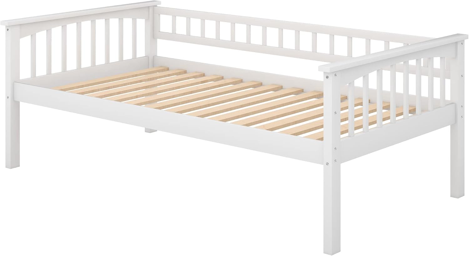 Merax Twin Over Twin Bunk Bed with 2 Storage Drawers and Ladder, Can be Devided into 2 Beds, No Spring Box Needed, White