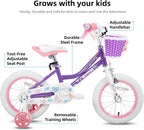 JOYSTAR Angel Girls Bike for Toddlers and Kids Ages 2-13 Years Old, 12 14 16 18 20 Inch Kids Bike with Training Wheels & Basket, 20 24 Inch Girls Bicycle with Handbrake & Kickstand