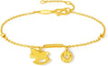 24K Real Gold Chain Bracelet Rocking Horse Pure Gold Coin Link Bracelets RICH Character Jewelry for Women Daughter Mom Gifts Birthday Valentine Anniversary 6.3-7.5"/16-19cm A0723991
