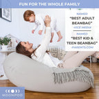 The Moon Pod Bean Bag Chair - Large, Modern Beanbag for Adults, Kids and Teens. Washable Stretch Cover Filled with Thousands of High Density Micro-Beads (Navy).