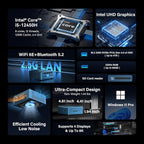 GEEKOM Mini PCBusiness Cost-Saving Star IT12(3-Year Coverage) with 12th Gen Intel i5-12450H Mini Computers 16 RAM/512GB SSD(Not LPDDR) Windows 11 Pro Desktop PC (Low-Power) Dual USB 4/8K(UHS-II)