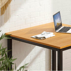 Need Small Computer Desk for Home&Office- 31.5'' Length Small Writing Desk Gaming Desk Students Laptop Use, Teak Color Desktop & Black Frame AC3BB(8060)
