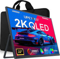 UPERFECT 22" Portable Monitor 2K QLED w/VESA & 180° Adjustable Stand  2560×1440 QHD FreeSync HDR Gaming Display  USB-C HDMI Travel Second Monitor for Laptop  Phone  PC & Gaming Consoles
