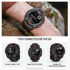 Garmin Instinct® 3 45mm  Solar Charged Display  Rugged Outdoor GPS Smartwatch  Metal-Reinforced Bezel  Built-in Flashlight  Black