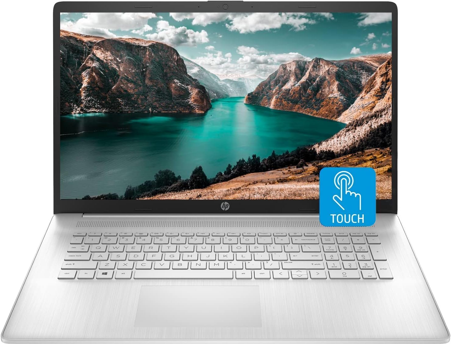 HP 17 Laptop  17.3" HD+ Touchscreen Display  12th Gen Intel Core i7-1255U  64GB RAM  2TB SSD  Webcam  HDMI  SuperSpeed USB Ports  Wi-Fi 6  Windows 11 Home  Silver