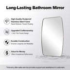 ANDY STAR Brushed Nickel Bathroom Mirror, 32x48 Oblong Mirror with Stainless Steel Metal Frame, Silver Oval Vanity Mirror for Over Sink, Modern Anti Rust Wall Mounted