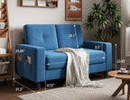 Txtin's Loveseat Sofa | 53" Love Seat | Small couches for Small Spaces | 2 Seater Mini Couch for Bedroom Apartment Office Living Room Blue