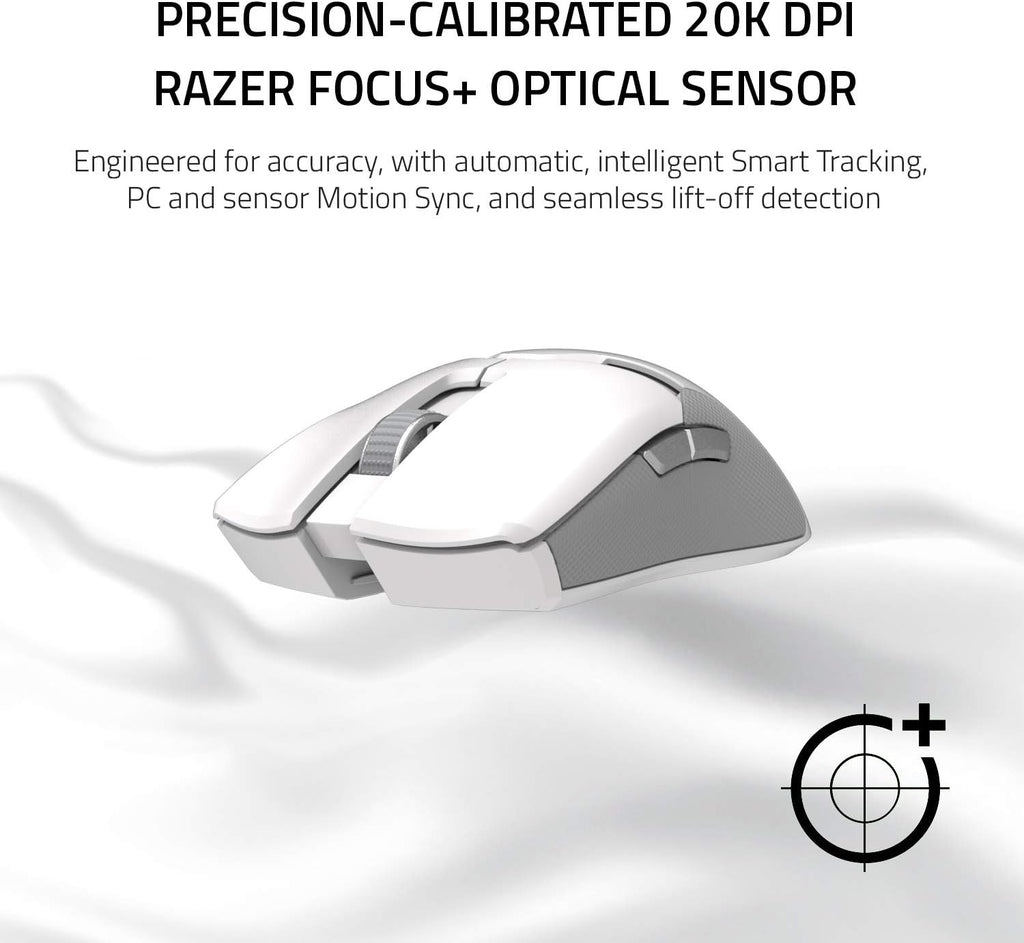 Razer Viper Ultimate Lightweight Wireless Gaming Mouse & RGB Charging Dock: Hyperspeed Wireless Technology - 20K DPI Optical Sensor - 74g Lightweight - 70 Hr Battery - Mercury White