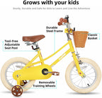 JOYSTAR Girls Bike for 2-12 Years Old Toddlers and Kids, 12" 14" 16" 18“ 20" Retro Style Kids Bike with Training Wheels, 18 20 Inch Children Bicycle with Kickstand