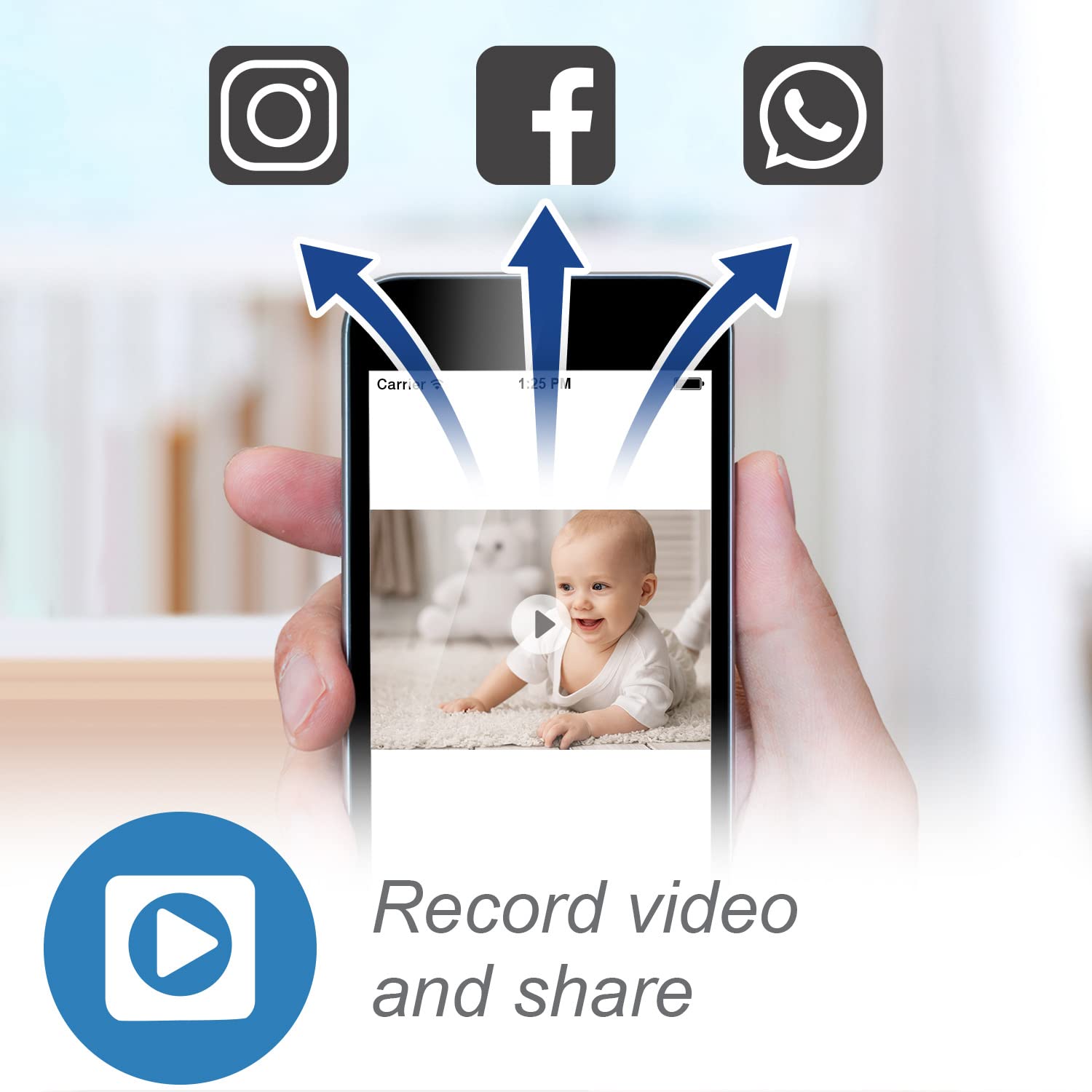 VTech RM7764-2HD Smart WiFi Baby Monitor with 2 Cameras  1080p HD Video  360° Pan & Tilt  10x Zoom  7" HD Parent Unit  Night Vision  Soothing Sounds  2-Way Talk  Temperature & Motion Detection