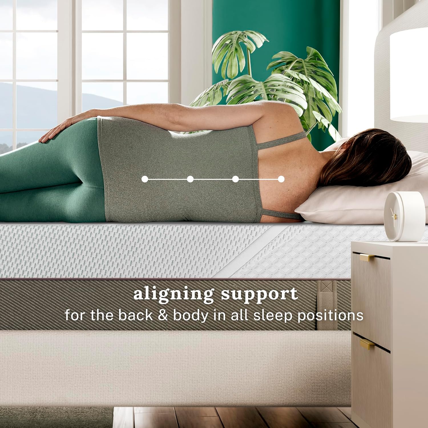 Sleep Innovations Marley 12 Inch Green Tea Gel Memory Foam Mattress, Queen Size, Bed in a Box, Medium Firm Feel