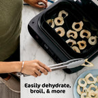 Ninja | Indoor Grill and Air Fryer| Foodi Smart XL | 6-in-1 Grill, Air Fry, Roast, Bake, Broil, Dehydrate & Crisp |Smart Thermometer & Splatter Shield | Dishwasher Safe Parts | Black/Silver | FG551