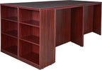Regency Legacy Stand Up 2 Storage Cabinet/ 2 Desk Quad with Bookcase End- Mahogany