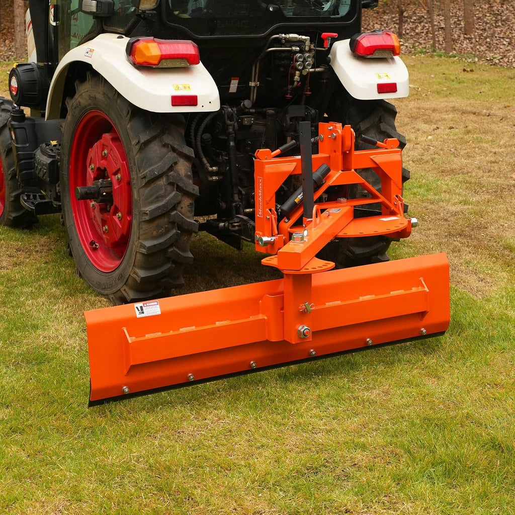 72" 6-Way Adjustable Tractor Rear Blade 3-Point Hitch Attachment- 25.6" Offset & ±45° Angle  Cat.1 20-45HP  RB72S