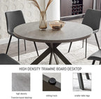 Zerifevni Round Dining Table Set, Mid Century Modern 47 INCH, Leisure Coffee Table, Saving Space (Grey)
