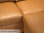 EASE MOOSE Faux Leather Sectional Sleeper Modular Sofa Modular Couch with Storage, Convertible Faux Leather Modular U Sectional Sleeper Sofa Couch Brown