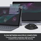Logitech MK850 Performance Wireless Keyboard and Mouse Combo for Windows, macOS & ChromeOS, Bluetooth & 2.4 GHz USB Receiver, Full-Size Ergonomic Keyboard, Multi-Device, Cushioned Palm Rest – Graphite