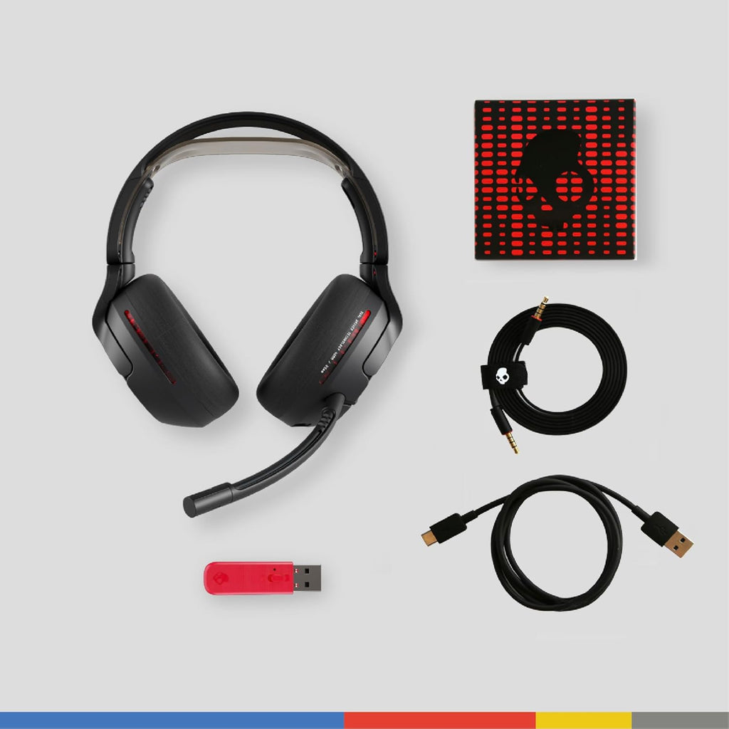 Skullcandy Crusher PLYR 720 Wireless Gaming Headset  Ultimate Immersion and Comfort  THX Spatial Audio  Multi-Sensory Bass and Platform- Digi-Black  Removable Mic  PC  PlayStation  Nintendo