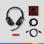 Skullcandy Crusher PLYR 720 Wireless Gaming Headset  Ultimate Immersion and Comfort  THX Spatial Audio  Multi-Sensory Bass and Platform- Digi-Black  Removable Mic  PC  PlayStation  Nintendo