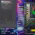 STGAubron Gaming PC Computer Desktop  Intel i7 Xeon E5  Radeon RX 550 4G  16GB RAM  512GB SSD  WiFi  BT 5.0  RGB Fan x3  Windows 11 Home  Gaming Computer Tower for Gamer Streaming