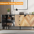 GAOMON Large Storage Cabinet with Shelves & Doors, Sideboard Buffet Cabinet with Drawer, Entryway Cabinets, Accent Cabinets for Living Room, Dining Room, Entryway