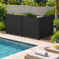 Kozyard 50" W x 48" H Outdoor Privacy Screens Aluminum Post  Air Conditioner Fence Panels  Pool Equipment Enclosure  Trash Can Screens Fence Kit for Outside Backyard Patio(Black/3Panels)