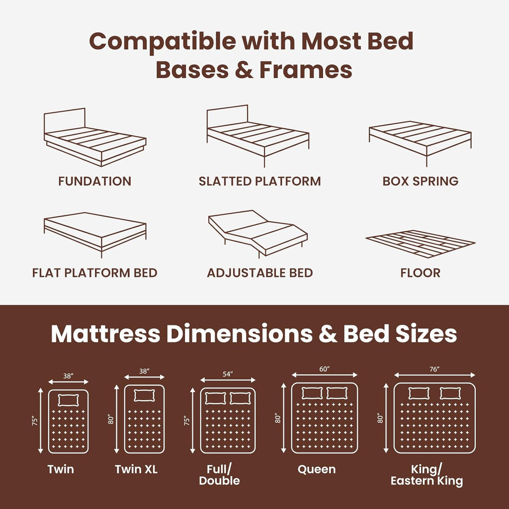 Queen Mattress, 14" Adaptive Memory Foam Mattress with High Density Foam & Breathable Knit Cover for Contouring Support & Pressure Relief, Bed Mattress in a Box, Non Toxic, Fiberglass Free