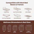 Queen Mattress, 14" Adaptive Memory Foam Mattress with High Density Foam & Breathable Knit Cover for Contouring Support & Pressure Relief, Bed Mattress in a Box, Non Toxic, Fiberglass Free